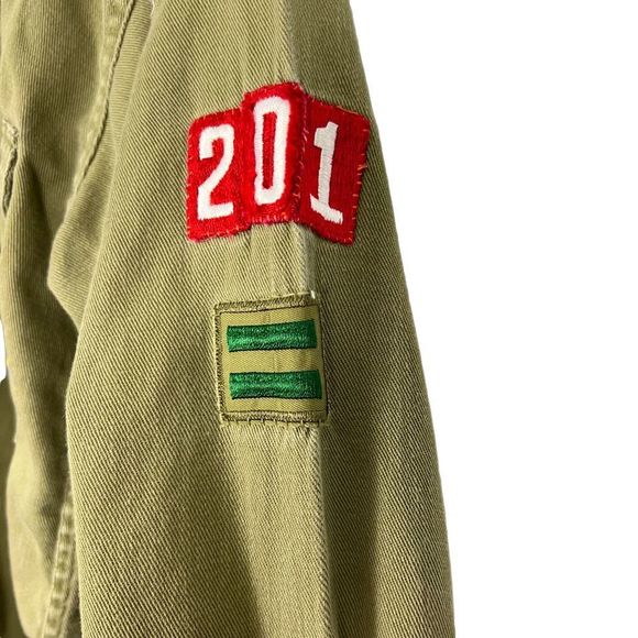 Men's Green Polo Shirt with Patches - Picture 4 of 7